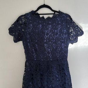 Chicwish Navy Lace Dress